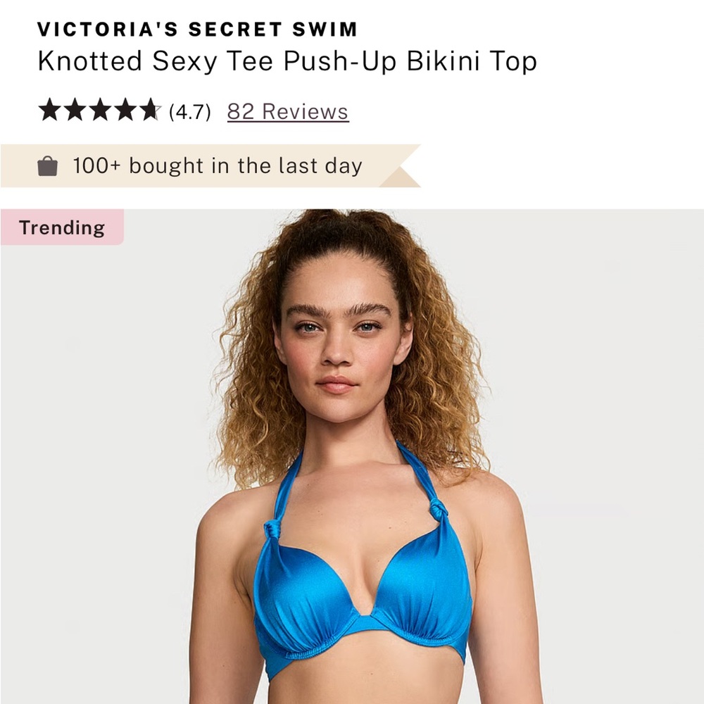Victoria’s Secret push up padded bikini 32 D
Brazilian bottom xs blue brand new